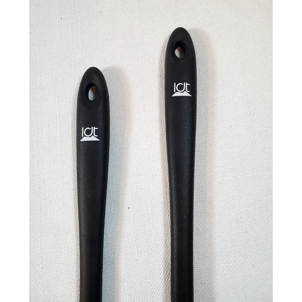 Set Of 2 - IDT‎ Silicone Spatulas Black Heat Resistant Baking Cooking Tools